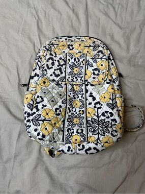 Vera Bradley Yellow Floral Quilted Shoulder Backpack